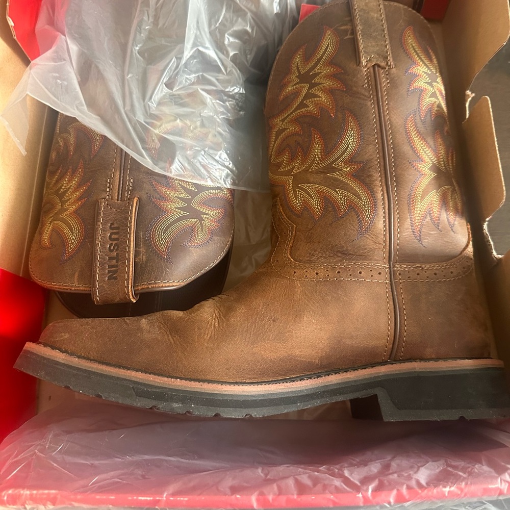 Justin Boots Brown Leather Men's Boots